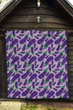 Eggplant Pattern Print Design 03 Premium Quilt