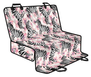 Zebra Pink Flower Background Dog Car Seat Covers