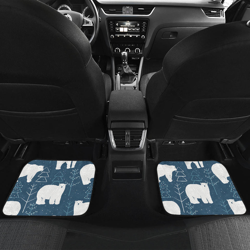 Polar Bear Mother Her Child Pattern Front And Back Car Mats