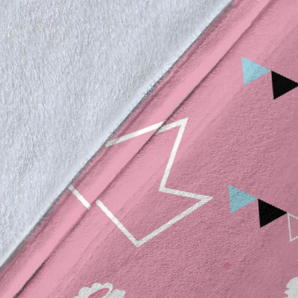 Llama Alpaca Pink Background Premium Blanket