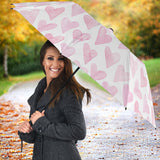 Watercolor Pink Heart Pattern Umbrella