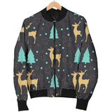 Deers Star Tree Pattern Women'S Bomber Jacket