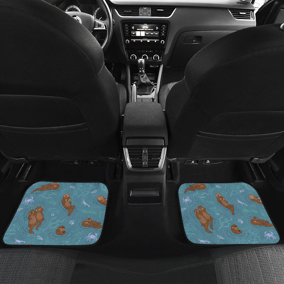 Sea Otters Pattern Front And Back Car Mats