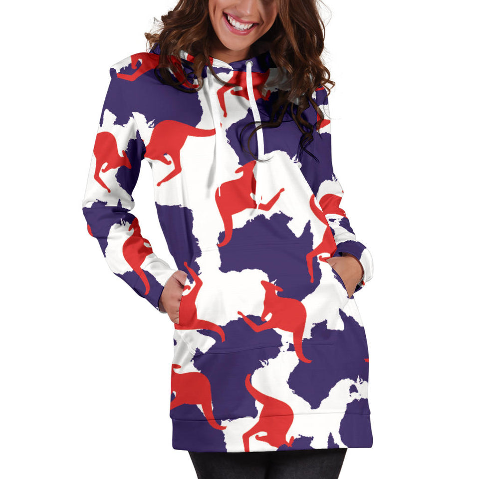 Kangaroo Australian Pattern Women'S Hoodie Dress