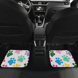 Dog Paws Pattern Print Design 01 Front and Back Car Mats