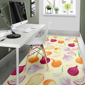 Onion Garlic White Red Pattern Area Rug