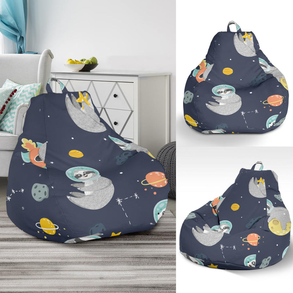 Cute Sloth Astronaut Star Planet Rocket Pattern Bean Bag Cover