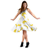 Banana Pattern Sleeveless Midi Dress