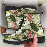 Heliconia Pattern Leather Boots