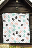 Dog Paws Pattern Print Design 04 Premium Quilt