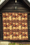 Camel Polynesian Tribal Design Pattern Premium Quilt