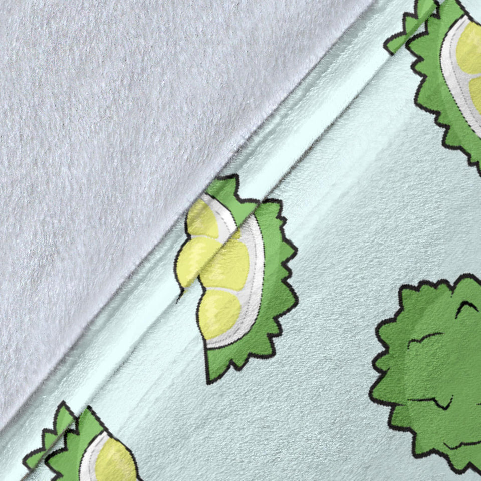 Durian Pattern Blue Background Premium Blanket