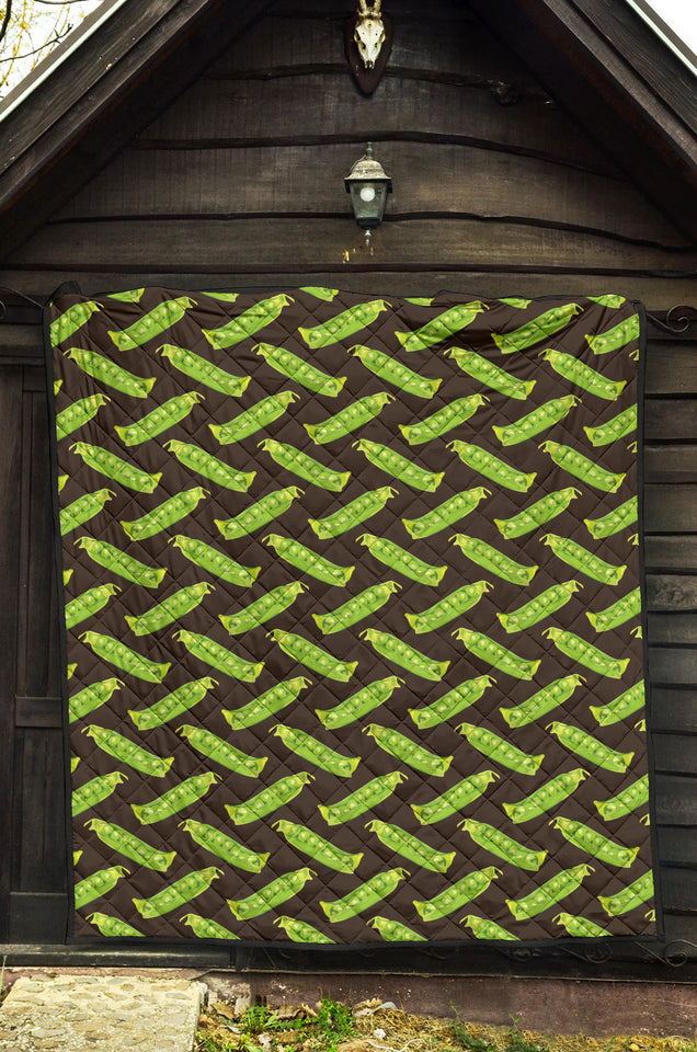 Green Peas Pattern Print Design 05 Premium Quilt