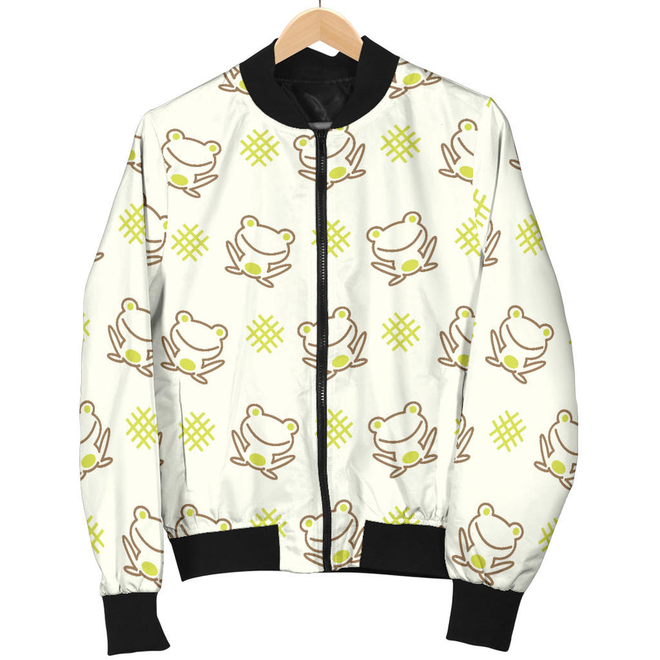 Cute Cartoon Frog Baby Pattern Women'S Bomber Jacket