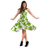 Hop Design Pattern Sleeveless Midi Dress