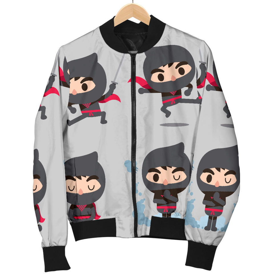 Cute Ninja Pattern Women'S Bomber Jacket