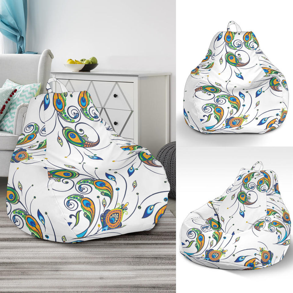 Peacock Feather Pattern Bean Bag Cover
