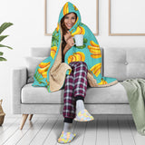 Banana Palm Leaves Pattern Background Hooded Blanket