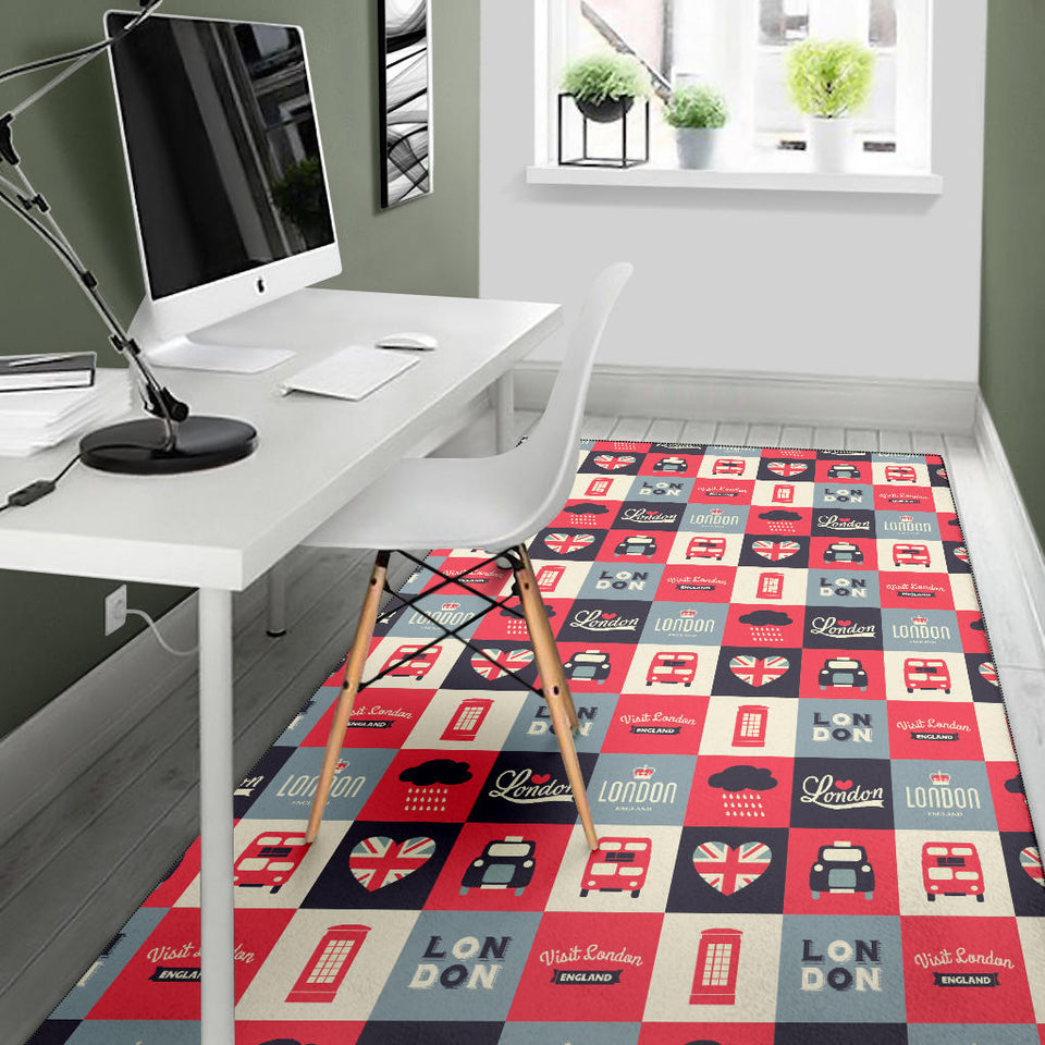 British Pattern Print Design 05 Area Rug