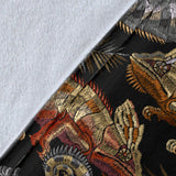 Chameleon Lizard Tropical Leaves Palm Tree Premium Blanket