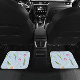 Watercolor Tulips Pattern Front And Back Car Mats
