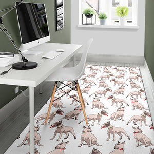 Bull Terrier Pattern Print Design 04 Area Rug