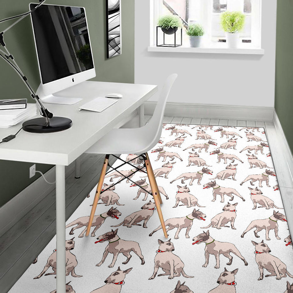 Bull Terrier Pattern Print Design 04 Area Rug
