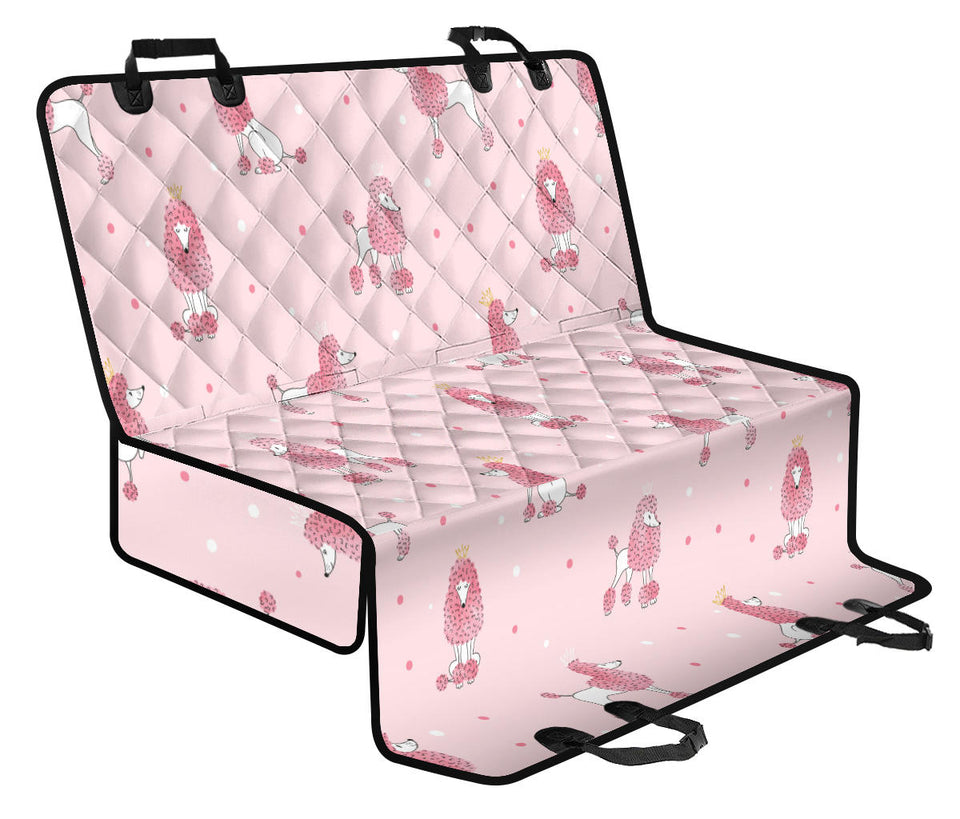 Poodle Dog Pink Color Theme Dog Car Seat Covers