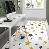 Hand Drawn Gold Black Star Pattern Area Rug