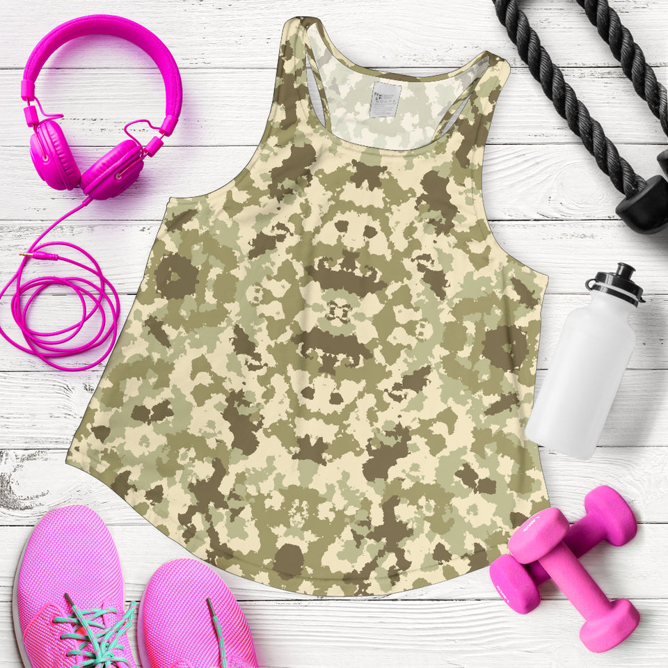 Light Green camo camouflage pattern Women Racerback Tank Top