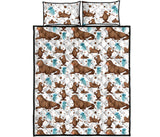 sea lion Seals jellyfish pattern Quilt Bed Set