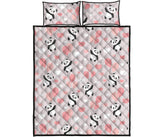 Cute panda ballon heart pattern Quilt Bed Set