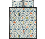 apples leaves pattern Quilt Bed Set