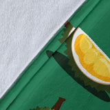 Durian Pattern Green Background Premium Blanket