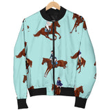 Horses Running Horses Rider Pattern Women'S Bomber Jacket