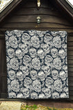 Sugar Skull Black White Pattern Premium Quilt