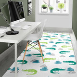 Watercolor Crocodile Pattern Area Rug