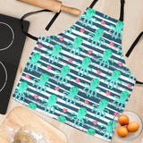 Cute Octopuses Heart Striped Background Adjustable Apron