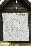Watercolor Tulips Pattern Premium Quilt