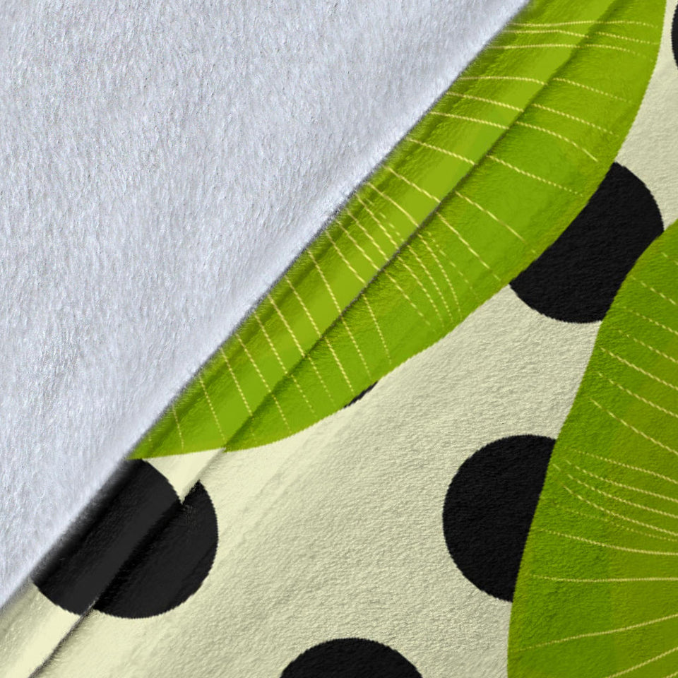 Kiwi Black Dot Background Premium Blanket