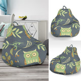 Cute Owls Leaves Pattern Bean Bag Cover