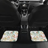 Bicycle Pattern Print Design 05 Front and Back Car Mats