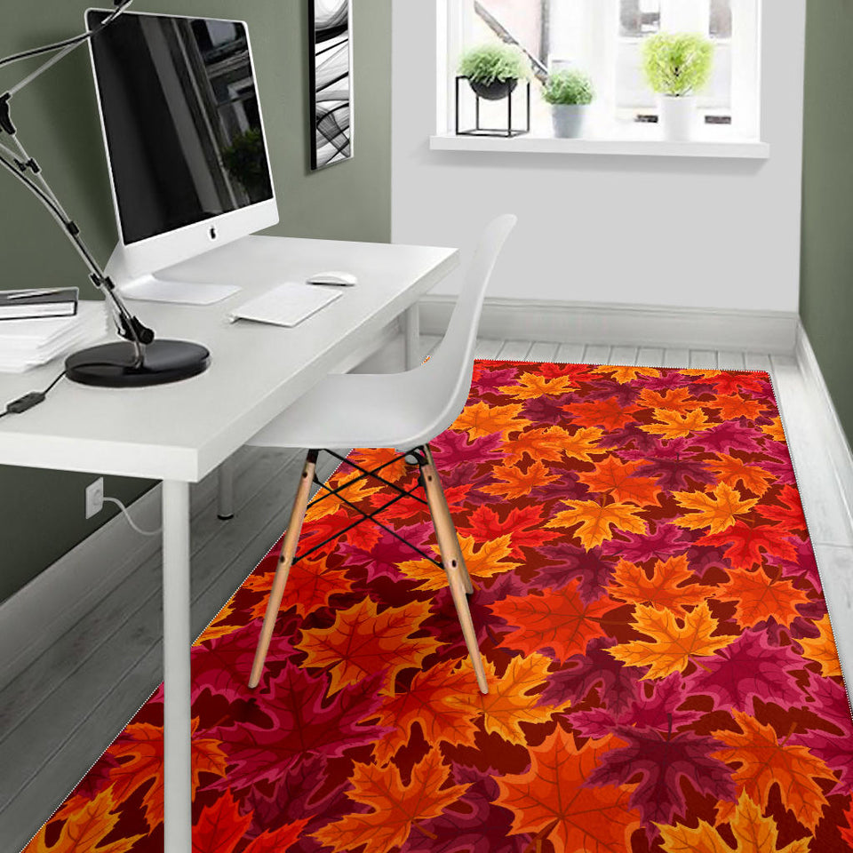 Autumn Maple Leaf Pattern Area Rug