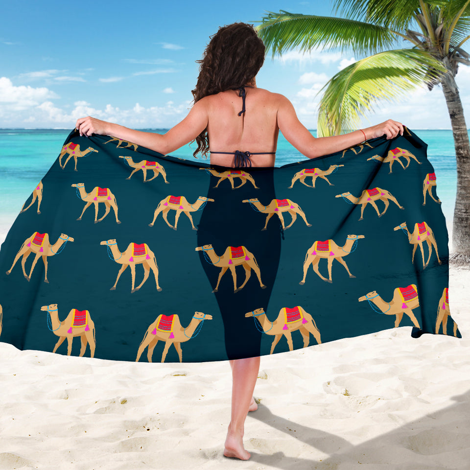 Camel Pattern Blue Blackground Sarong