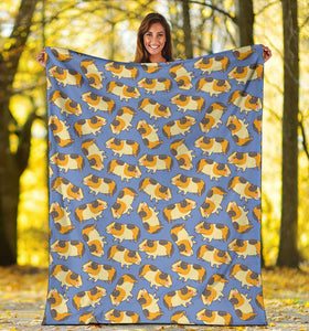 Guinea Pig Pattern Print Design 02 Premium Blanket