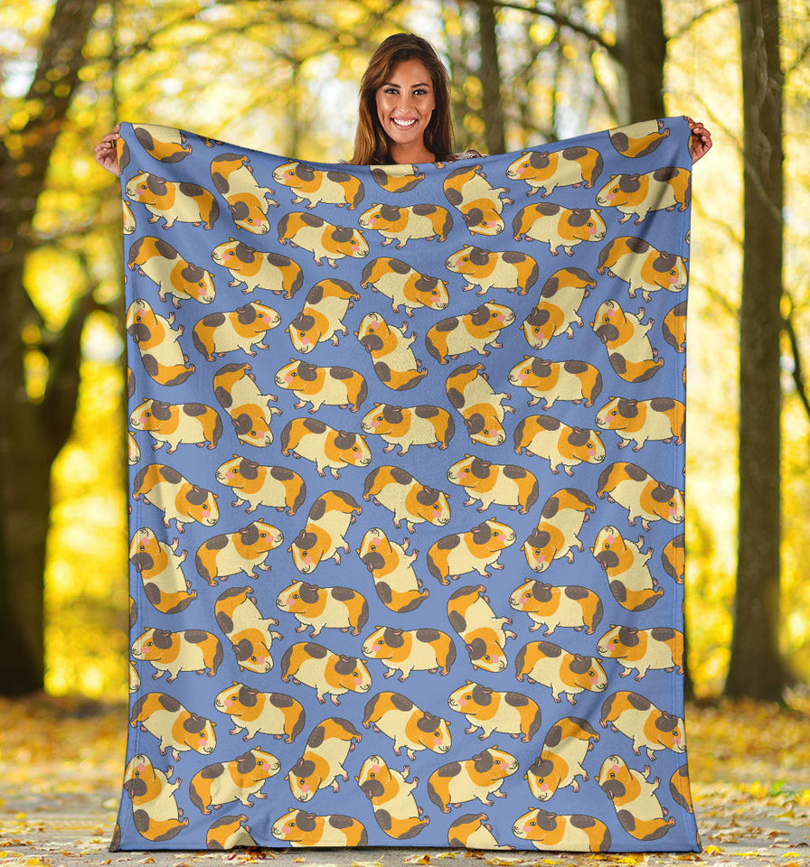 Guinea Pig Pattern Print Design 02 Premium Blanket