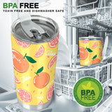Grapefruit Yellow Background Tumbler