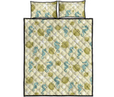 Seahorse shell starfish pattern background Quilt Bed Set