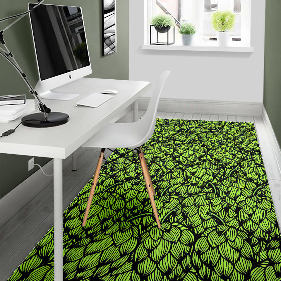 Green Hop Patternn Area Rug