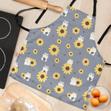 Cute Hamster Sunflower Pattern Background Adjustable Apron